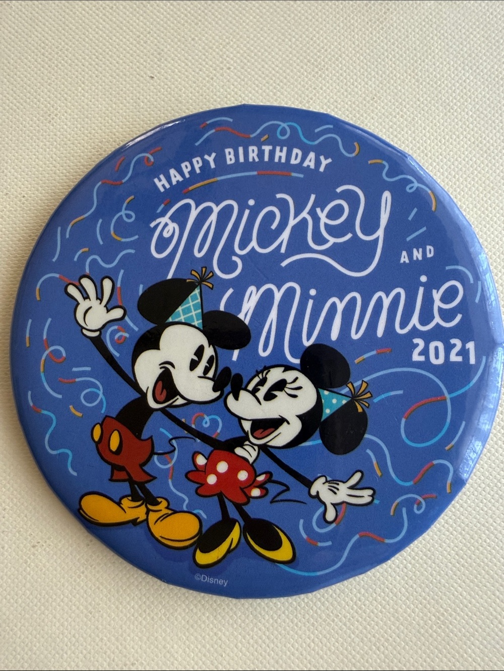 DISNEY RESORT🎉HAPPY BIRTHDAY MICKEY & MINNIE🎉2021🎉COLLECTIBLE PINBACK BUTTON